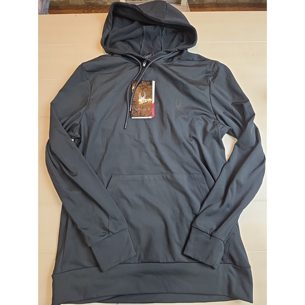 Spyder Active Men's Large Pullover Hoodie Black Long Sleeve NWT‎